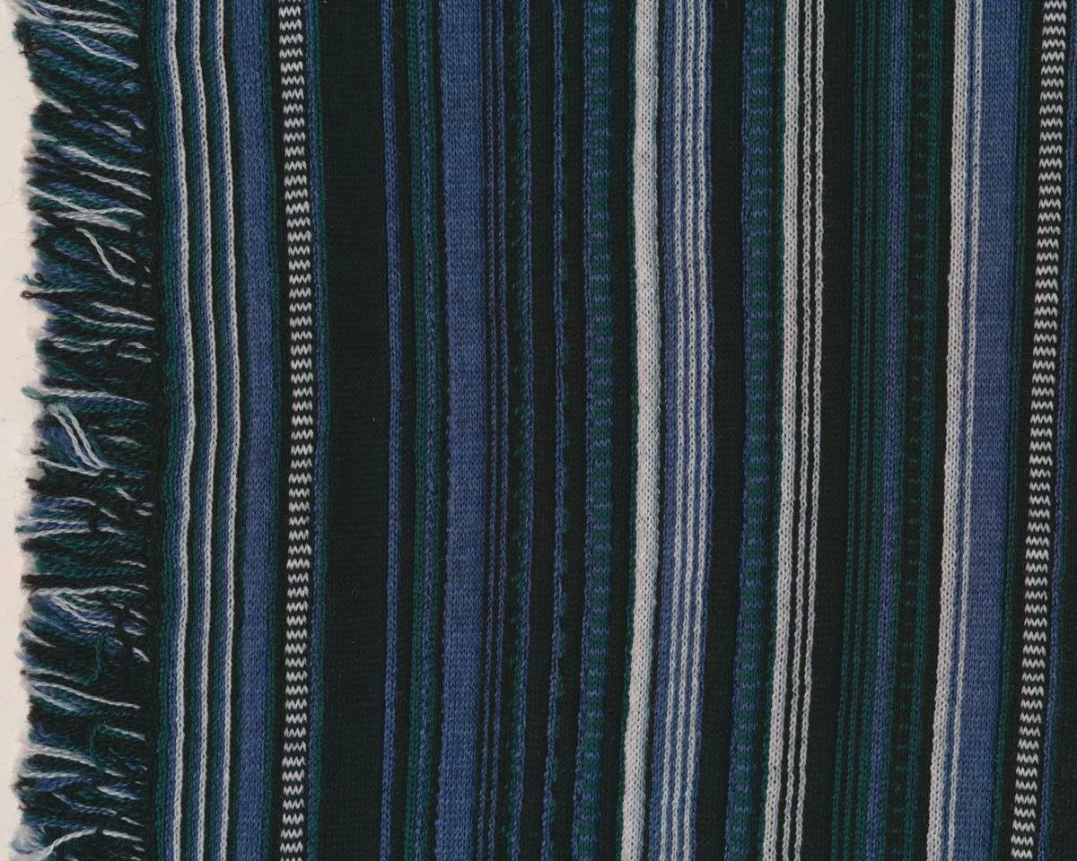 Merino-Strickjacquardstoff FRANSEN, Streifen, petrol-weiß, Toptex
