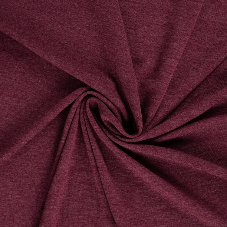 Merino Wolljersey, weinrot