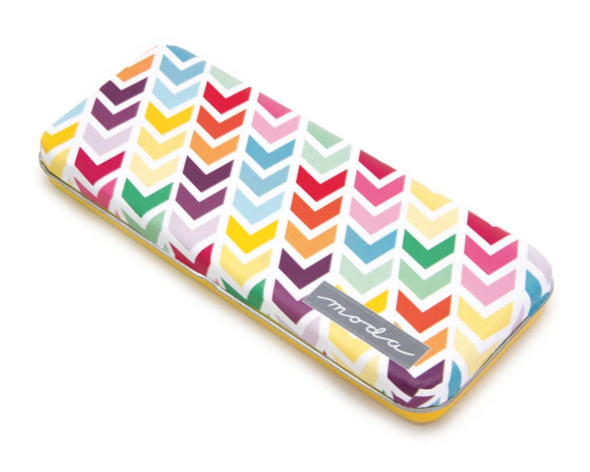 Metalldose MODA mit Pfeil-Quiltmuster, 20,5 x 8,5 cm, Moda Fabrics