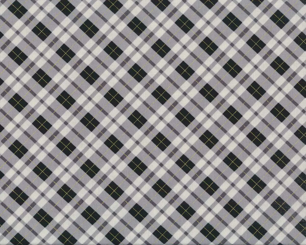 Metallic-Patchworkstoff DIAGONAL PLAID, Glencheck-Karo, Andrea Tachiera