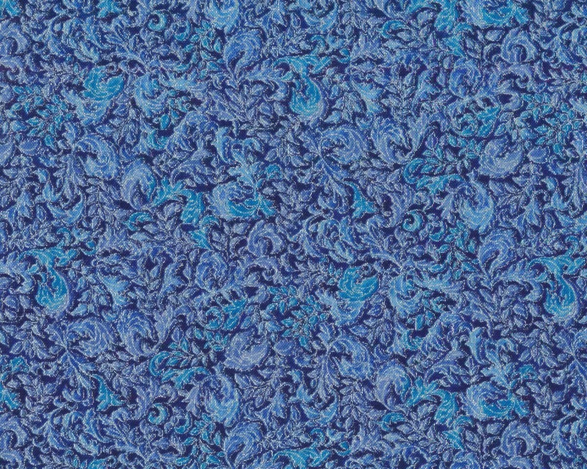 Metallic-Patchworkstoff FUSIONS REGENT, Blattranken, dunkelblau, Robert Kaufman