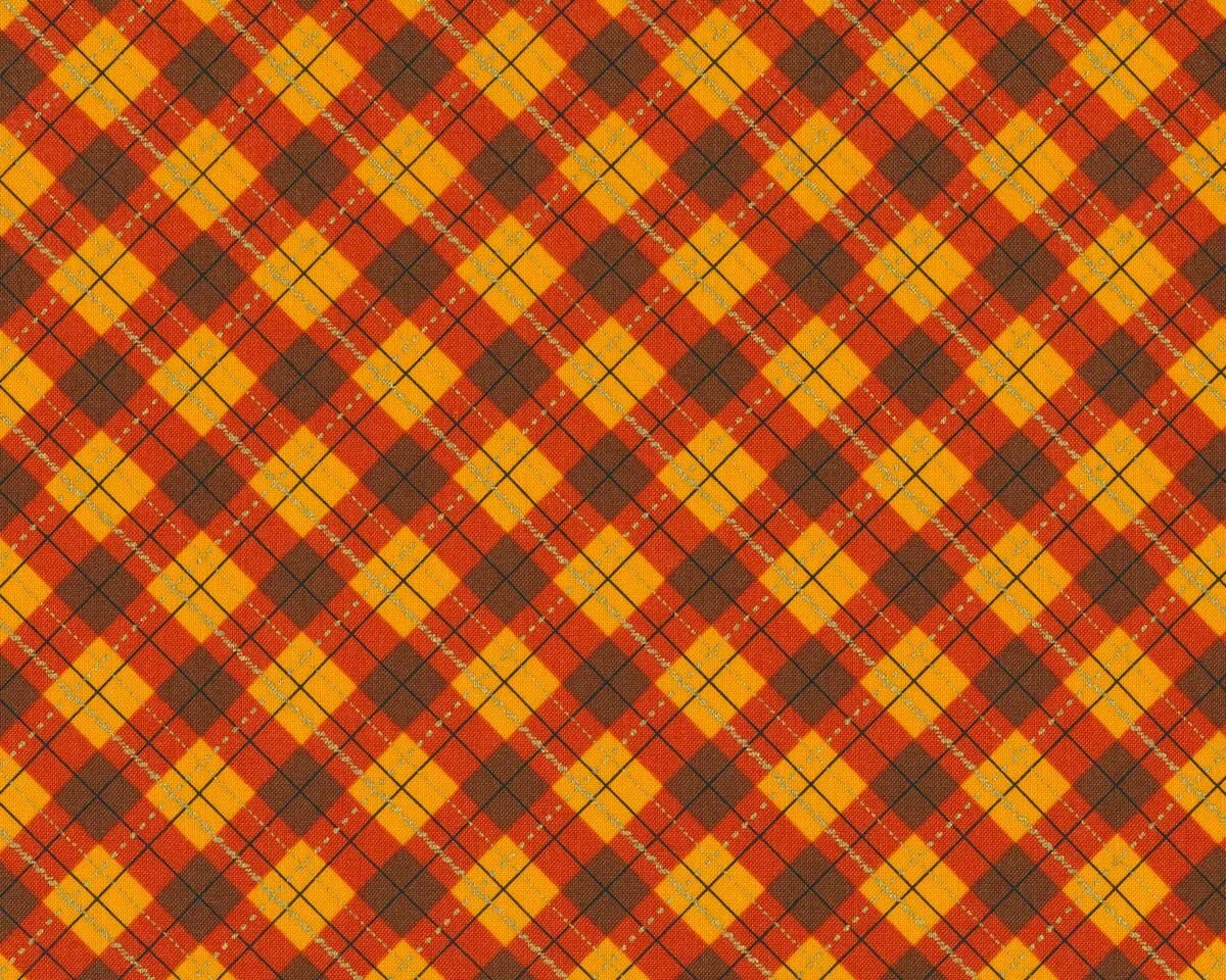 Metallic-Patchworkstoff SHADES OF THE SEASON 12, Glencheck-Karo, rot-gold, Robert Kaufmann