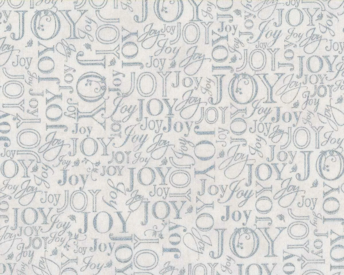 Metallic-Patchworkstoff WINTER'S GRANDEUR, Schrift, weiß-silber, Robert Kaufman