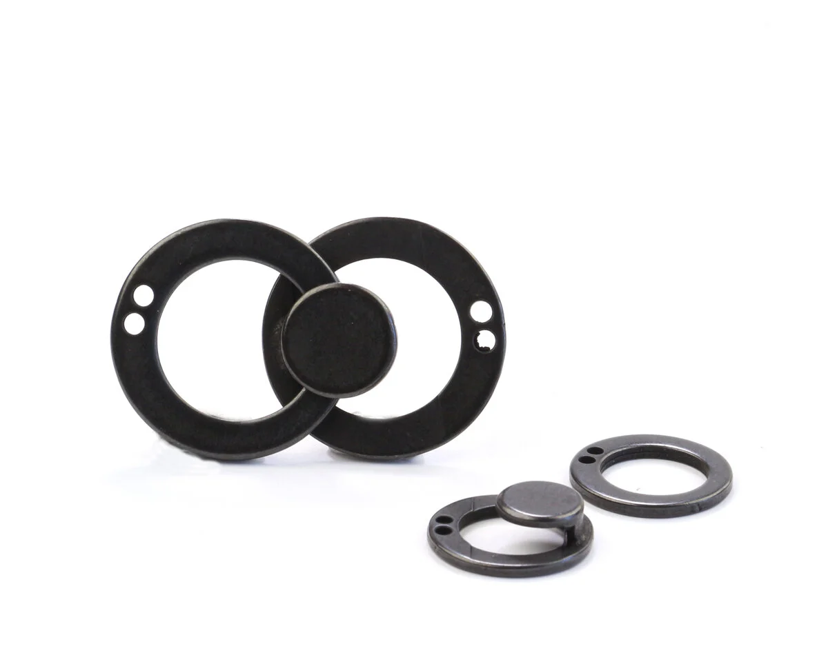 Metallschließe RUNDLING, schwarz matt, Union Knopf