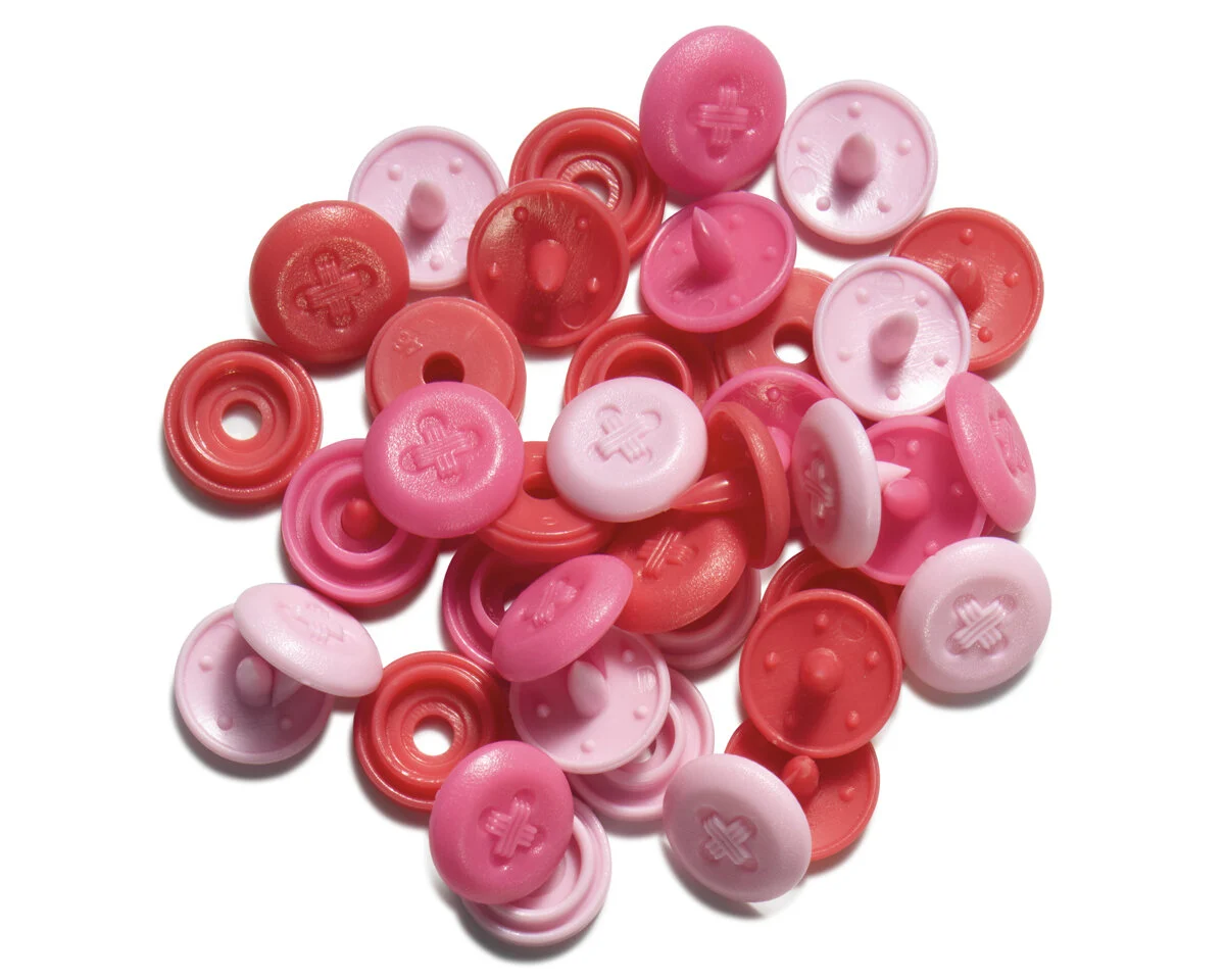 Mix rosa Druckknöpfe Color Snaps MINI in Annähoptik, Prym Love