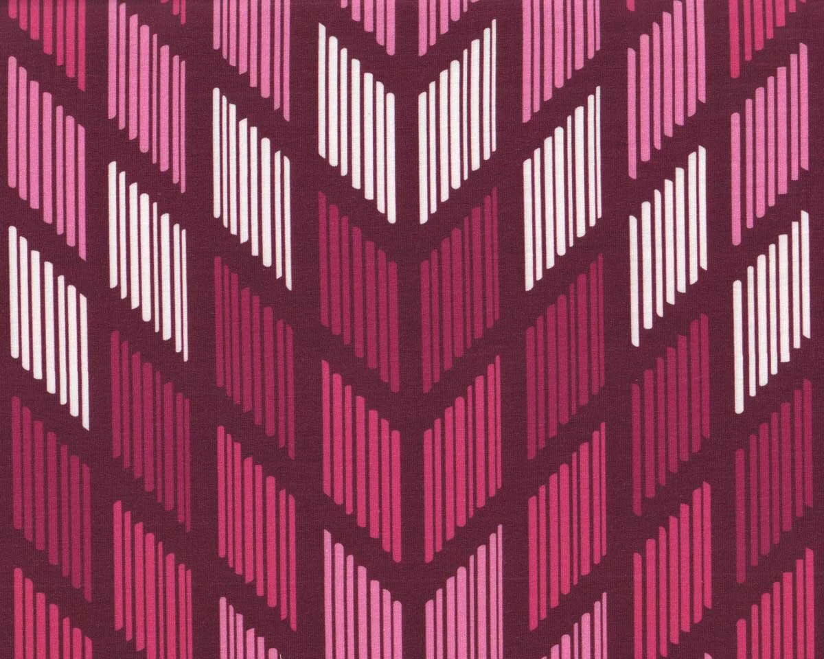 Modalsweat COZY BIG KNIT, Zackenmuster, fuchsia, Lycklig Design