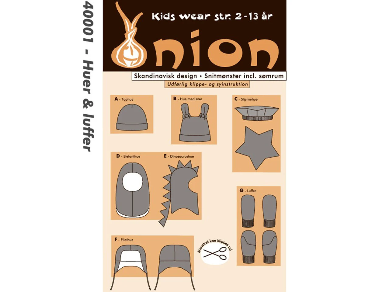 Mützen und Handschuhe für Kinder, Schnittmuster ONION 40001