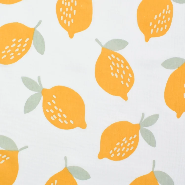 Musselin Double Gauze Lemon, weiß