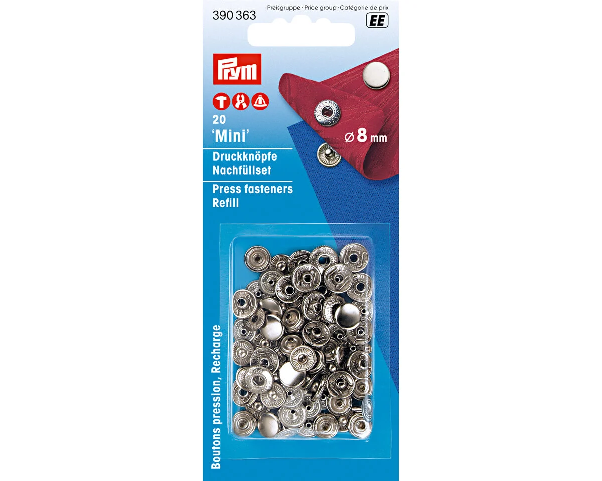 Nachfüllpack Druckknöpfe MINI, 8 mm, silber, Prym