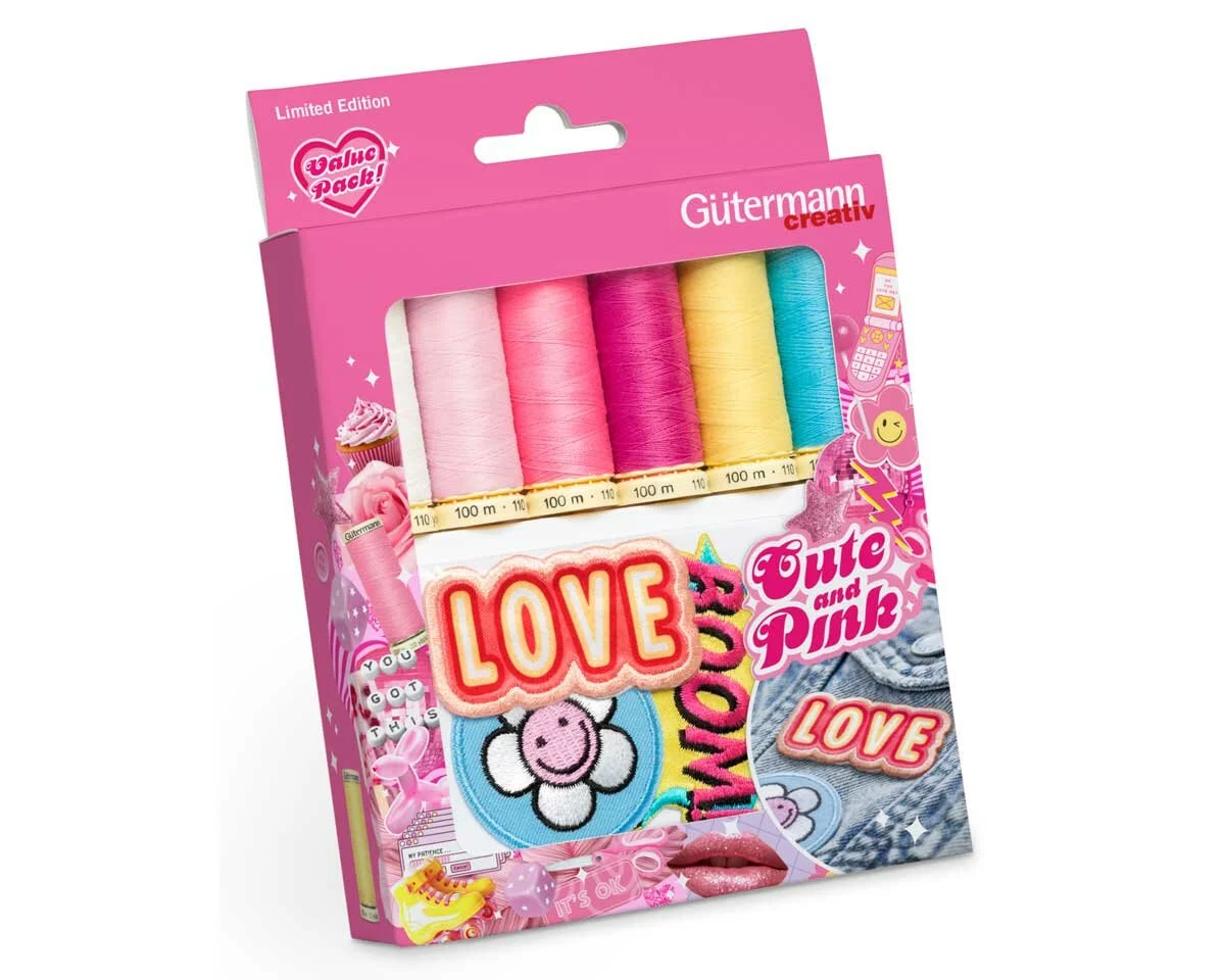 Nähfadenset Allesnäher CUTE AND PINK mit Applikationen, Gütermann