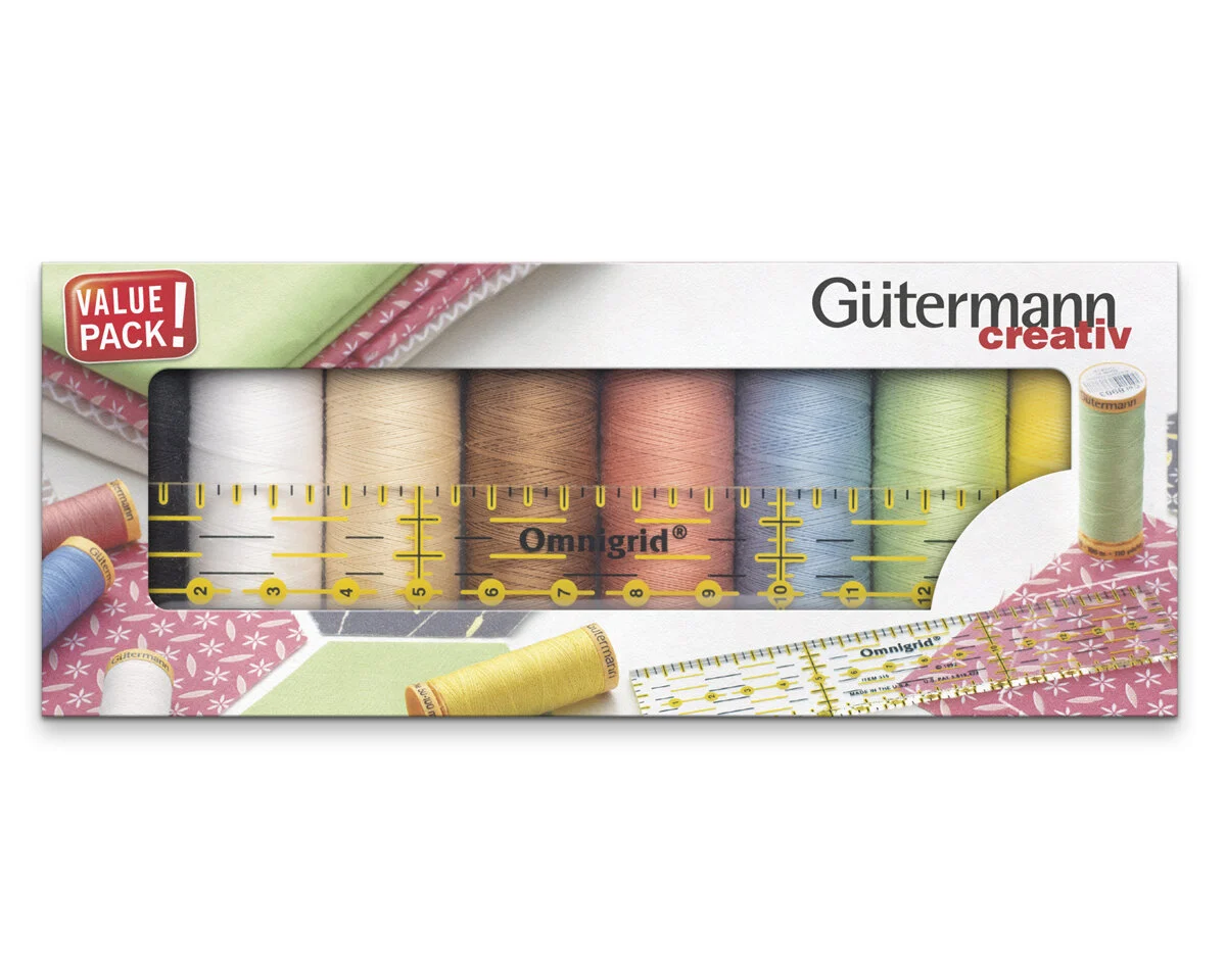 Nähfadenset COTTON mit Omnigrid Universal-Lineal, Gütermann