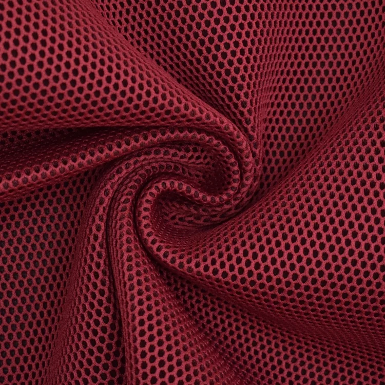 Netzstoff 3D mit Geweberücken, dunkelrot