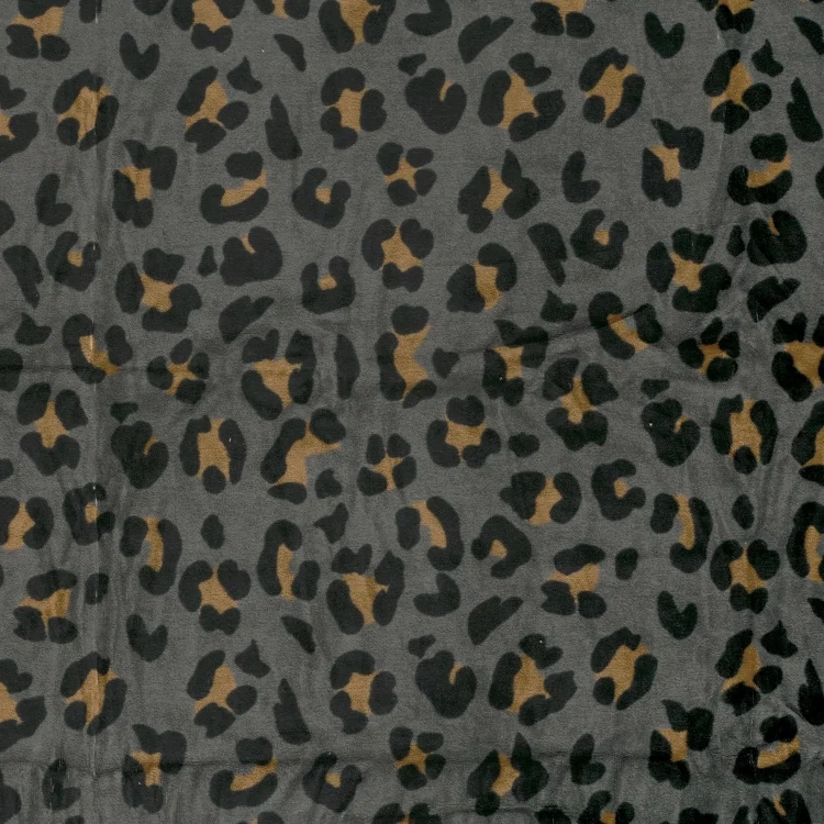Nickistoff Leopard, dunkelgrau