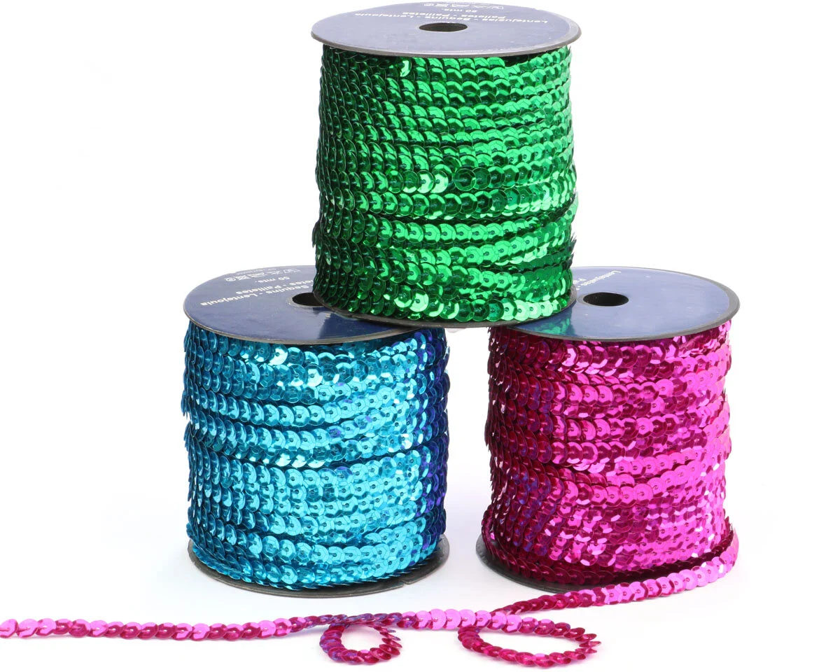 Paillettenband, glänzend und matt, 6 mm breit