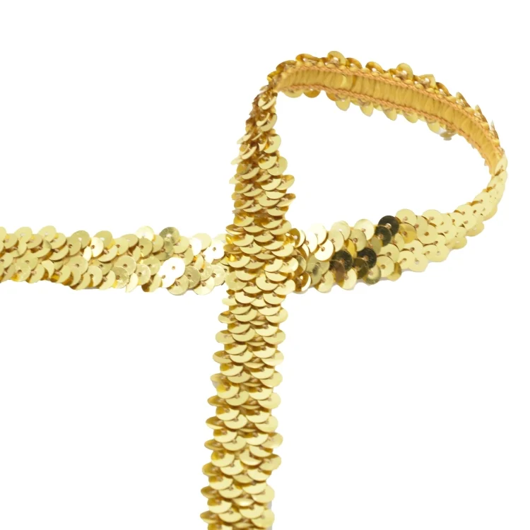 Paillettenborte uni 2 cm, gold