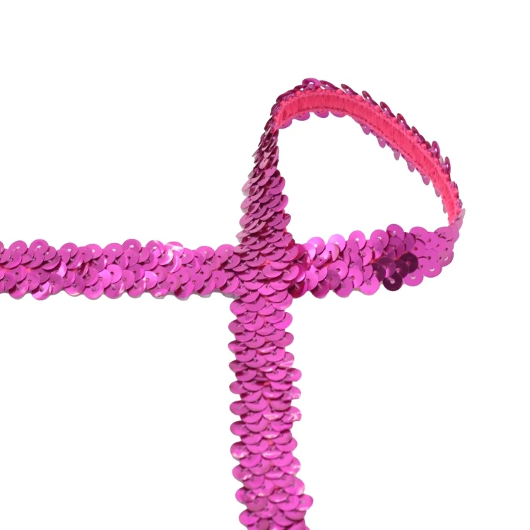 Paillettenborte uni 3 cm, pink