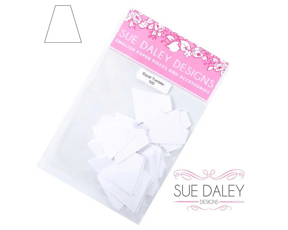 Papierschablone TUMBLER, English Paper Piecing, 100 Stück, 2 Größen, Sue Daley