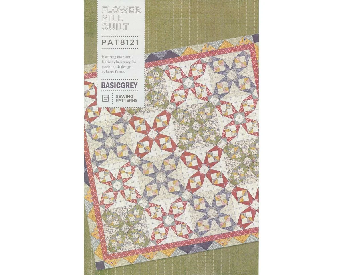 Patchwork-Anleitung FLOWER MILL, Quilt, Moda Fabrics