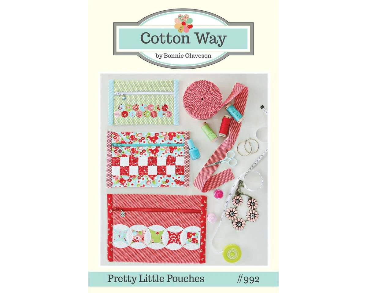 Patchwork-Anleitung PRETTY LITTLE POUCHES, niedliche Täschchen, Moda Fabrics