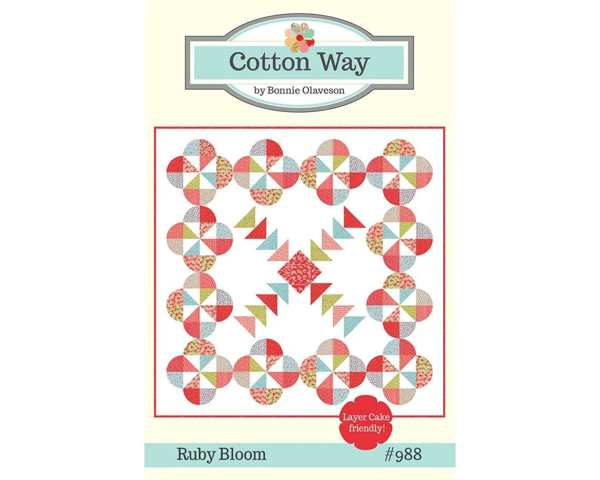 Patchwork-Anleitung RUBY BLOOM, Quilt, Moda Fabrics