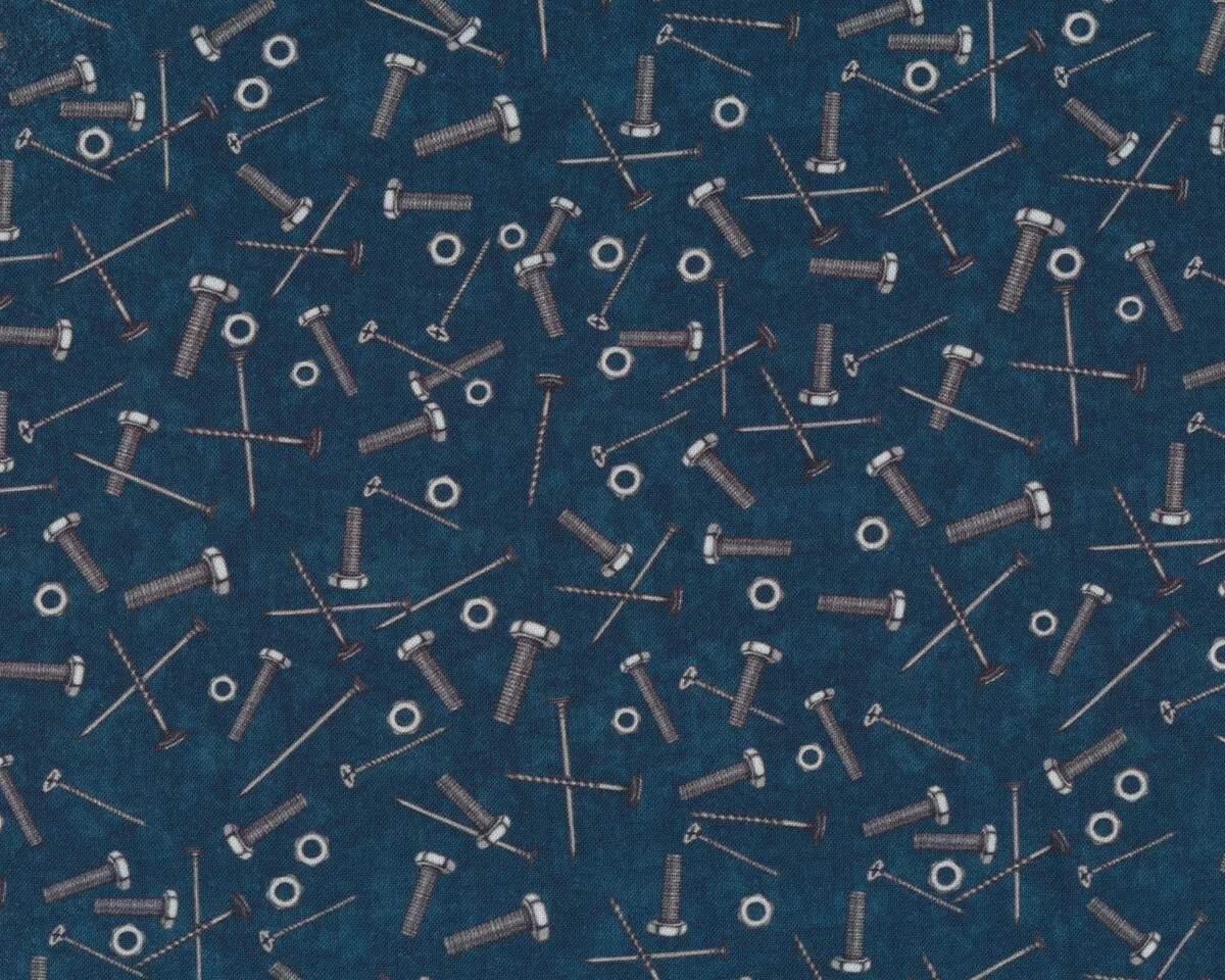 Patchworkstoff A LITTLE HANDY NOVEL, Schrauben und Nägel, QT fabrics