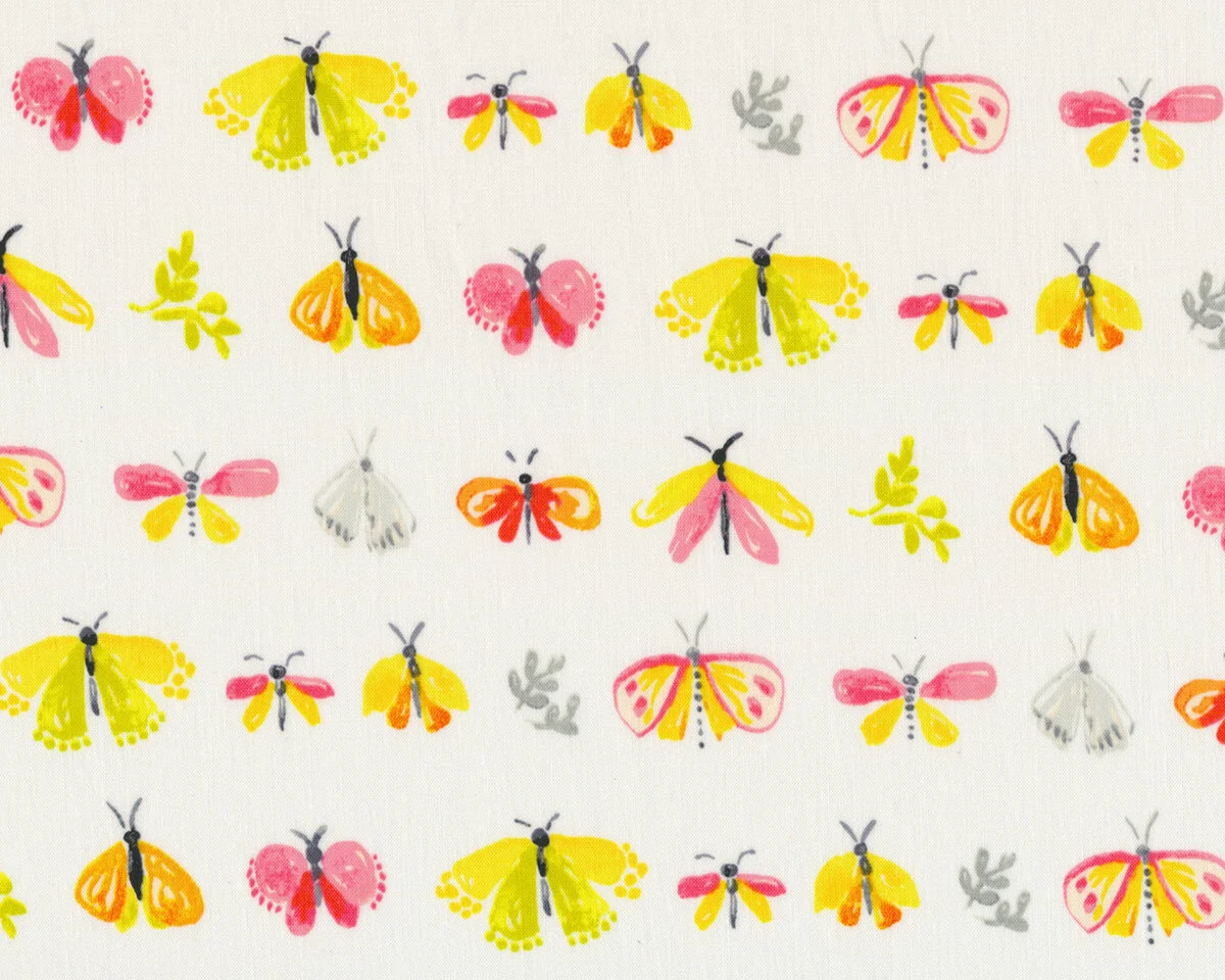 Patchworkstoff AERIAL, Insekten, creme,Tamara Kate