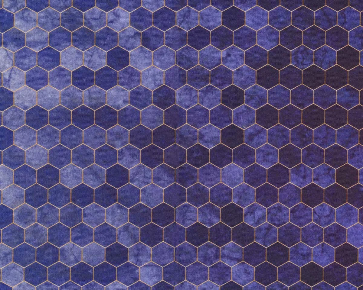 Patchworkstoff BACKSPLASH, Hexagon-Verlauf, pflaume, Hoffman Fabrics