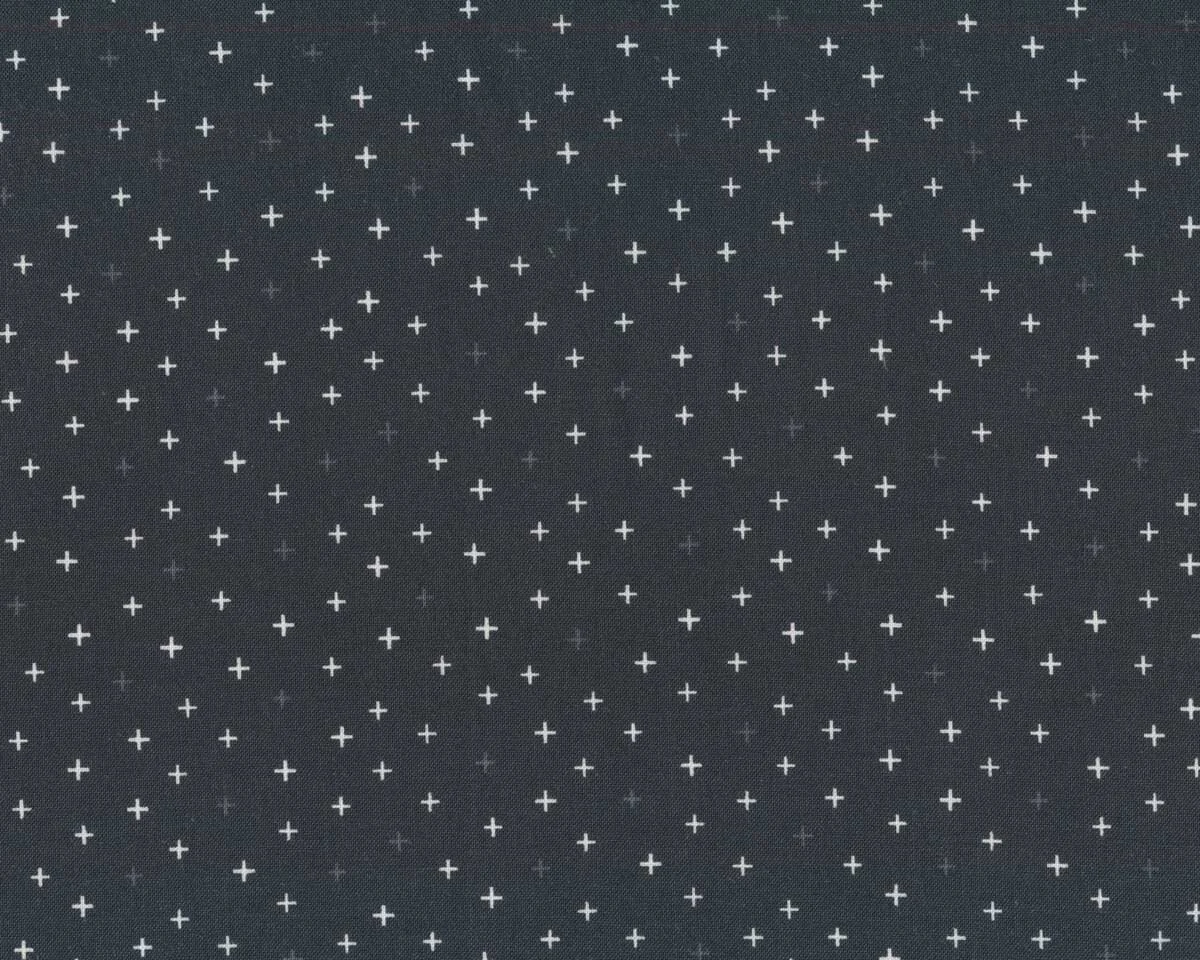 Patchworkstoff BE POSITIVE, Kreuze, anthrazit, Cotton + Steel
