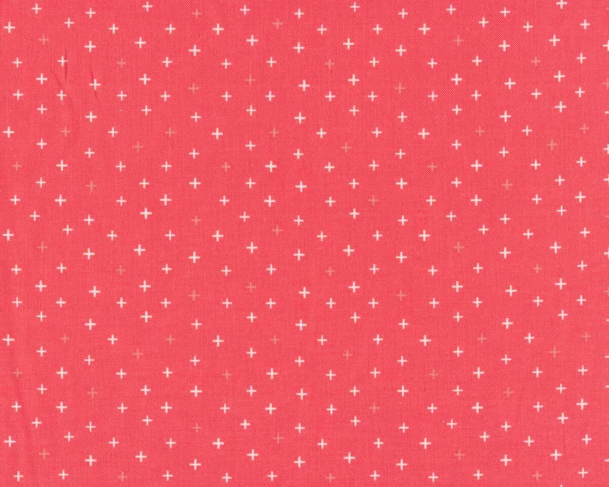 Patchworkstoff BE POSITIVE, Kreuze, lachsrot, Cotton + Steel