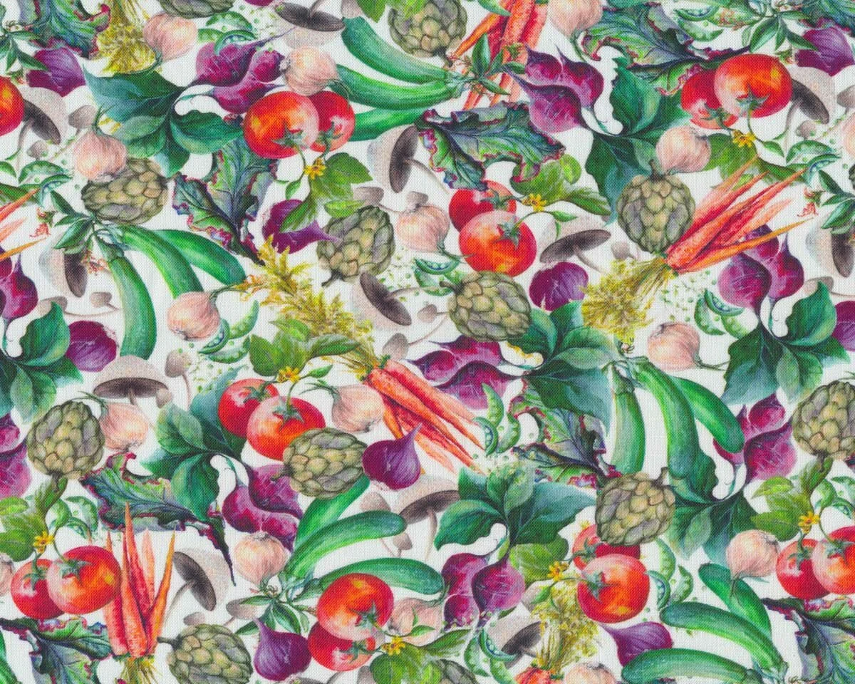 Patchworkstoff BLISSFUL BOUNTY, Gemüse-Mix, Blank Quilting