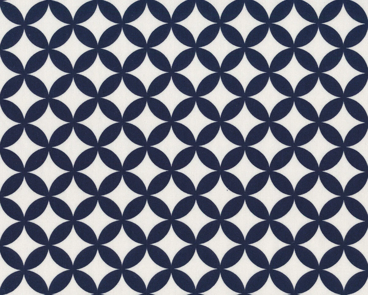 Patchworkstoff BONNIE & CAMILLE BASICS, Kreuz-Ovale, dunkelblau-wollweiß, Moda Fabrics
