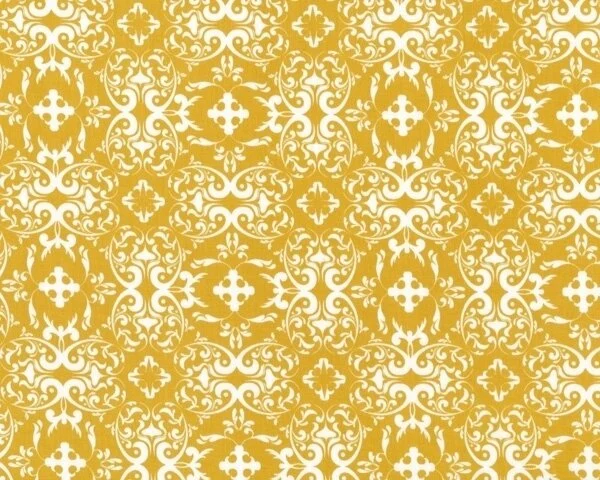 Patchworkstoff "Bryant Park" mit floralem Ornament-Muster, goldgelb