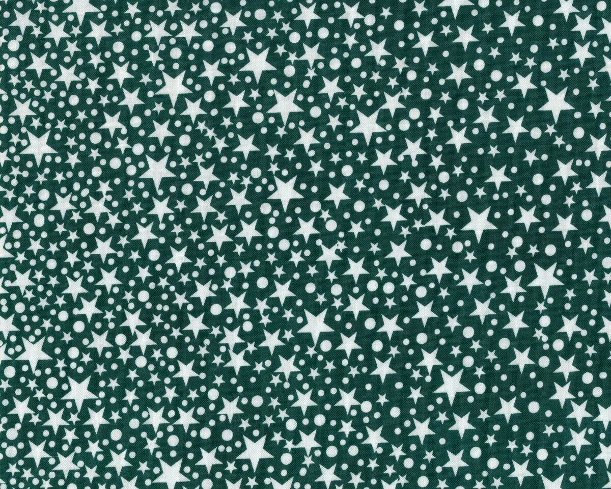 Patchworkstoff CHRISTMAS FOR FRIENDS, Sternenregen, tannengrün