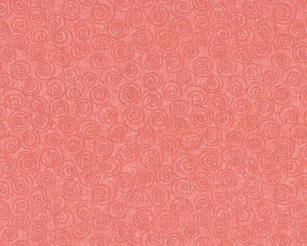 Patchworkstoff "Designer Pinwheels", Batikdruck Kringel, helles lachsrot-aprikot