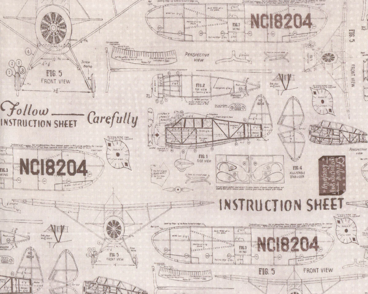 Patchworkstoff ECLECTIC ELEMENTS, Flugzeug-Konstruktionen, Tim Holtz