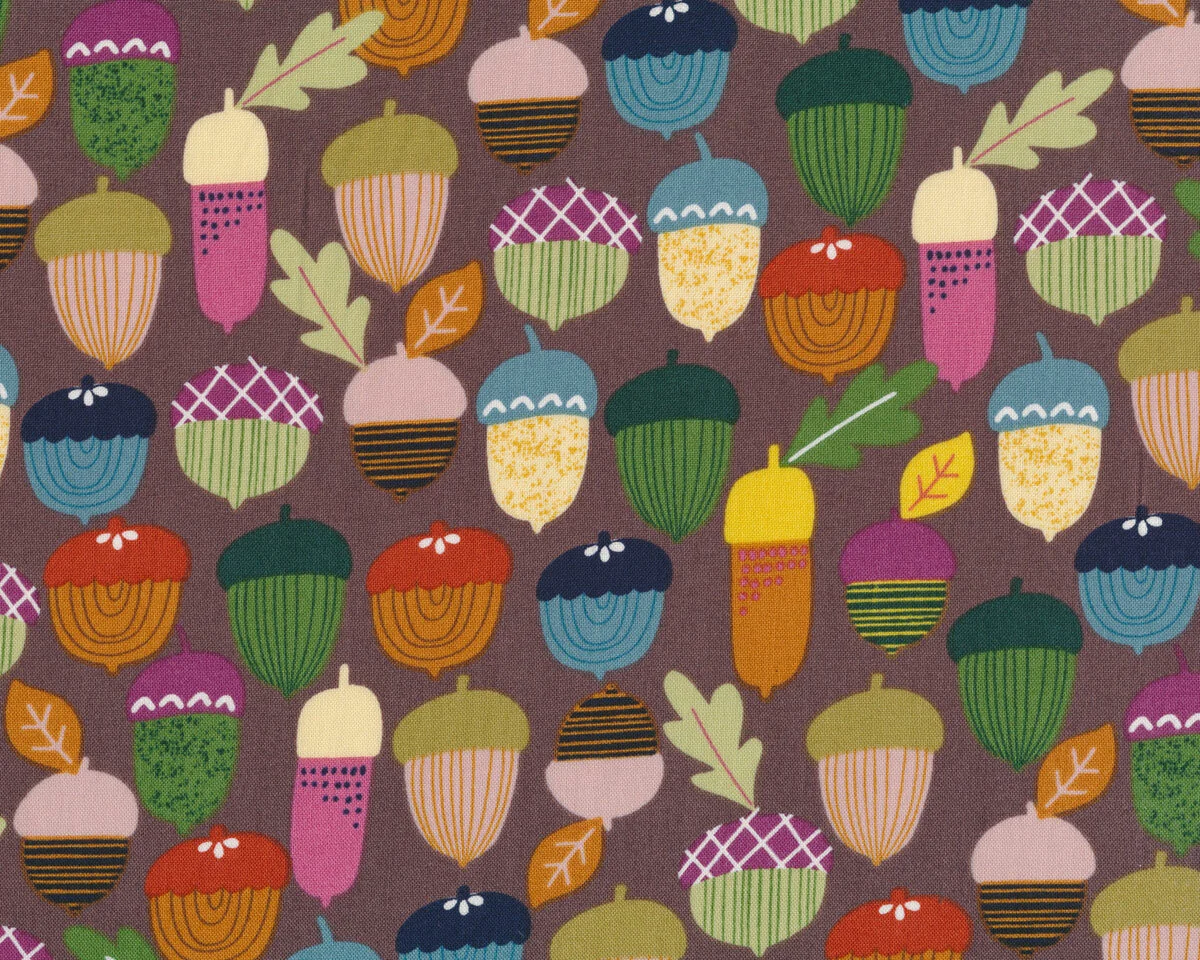 Patchworkstoff FALL HARVEST, Eicheln, olive, Alexander Henry