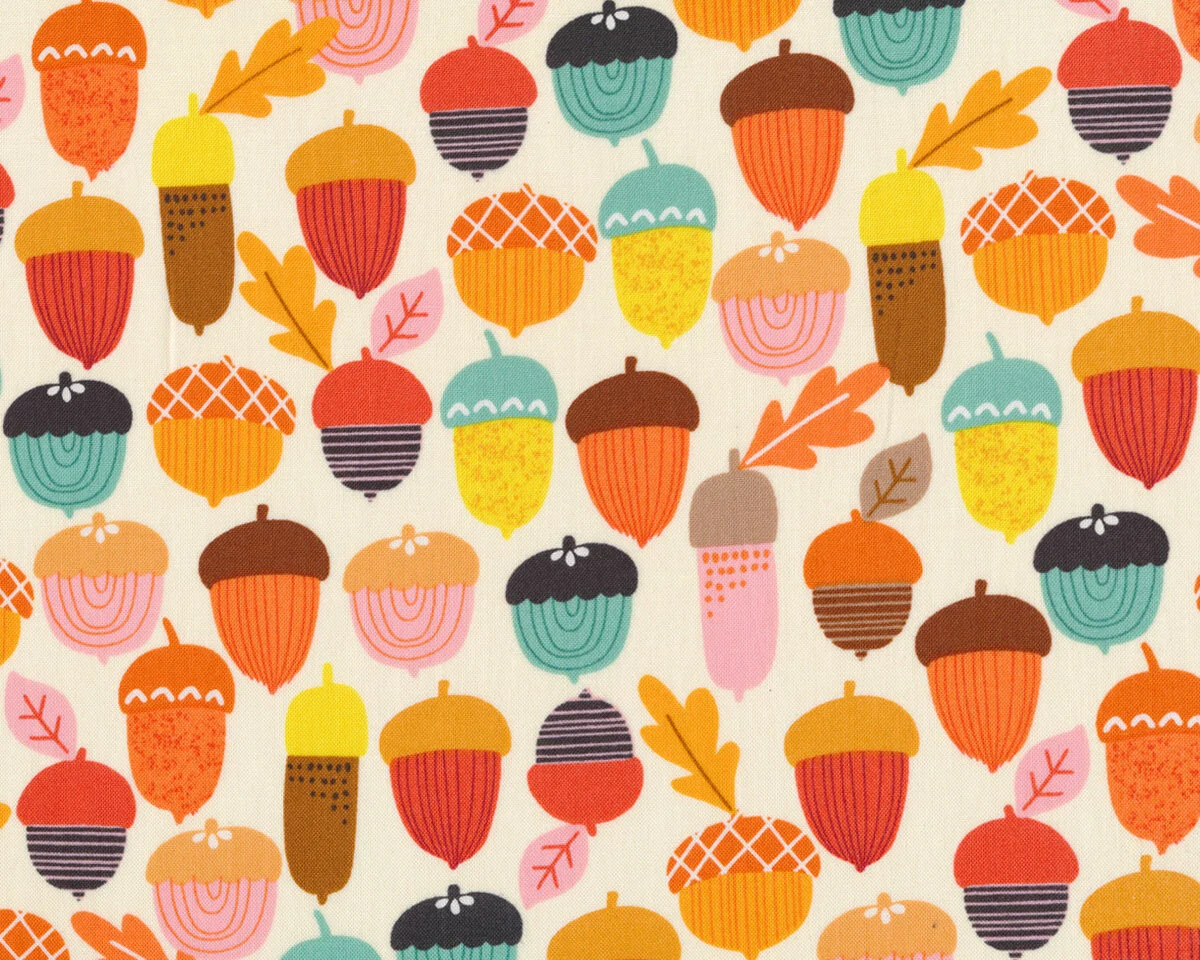 Patchworkstoff FALL HARVEST, Eicheln, orange, Alexander Henry