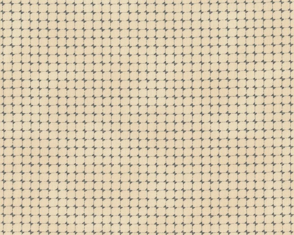 Patchworkstoff GARDEN NOTES, Dreieck-Raster, hellbeige-anthrazit, Moda Fabrics