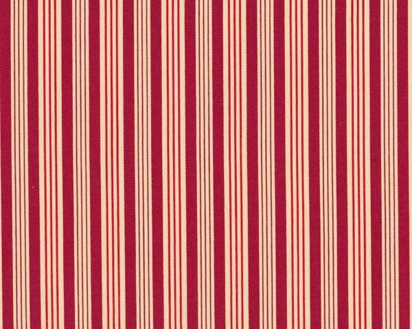 Patchworkstoff "Hickory House" mit feinem Streifenmuster, hellbeige-rot-dunkelrot