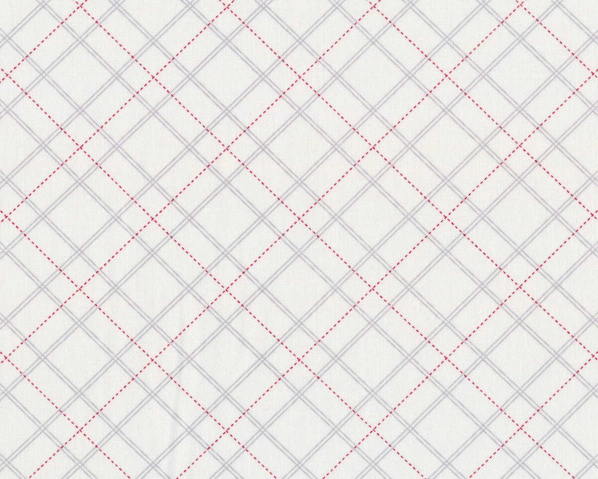 Patchworkstoff HOLIDAY LANE, Diagonalkaro, weiß, Henry Glass