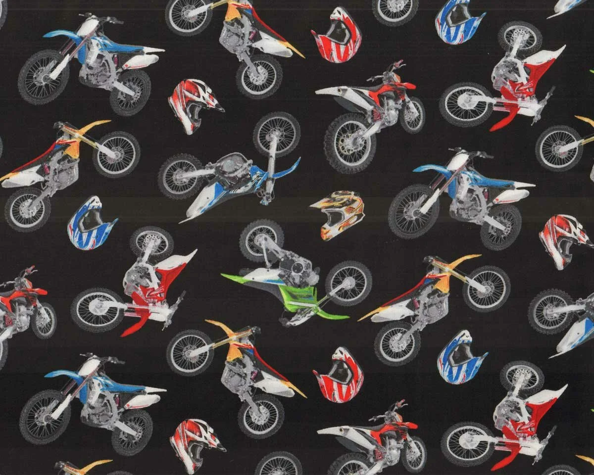 Patchworkstoff IN MOTION, Motorräder, Elizabeth's Studio