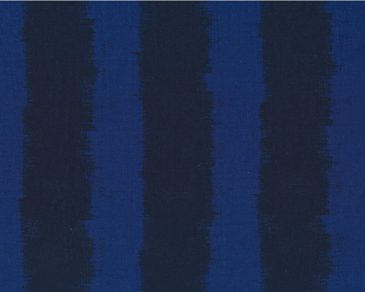 Patchworkstoff INDI IKAT, ausgefranste Streifen, nachtblau-gedecktes blau