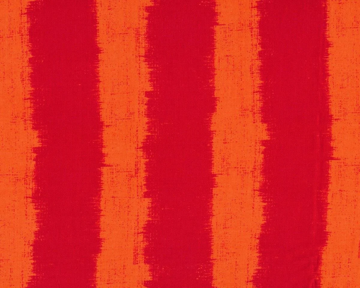 Patchworkstoff INDI IKAT, ausgefranste Streifen, rot-orange