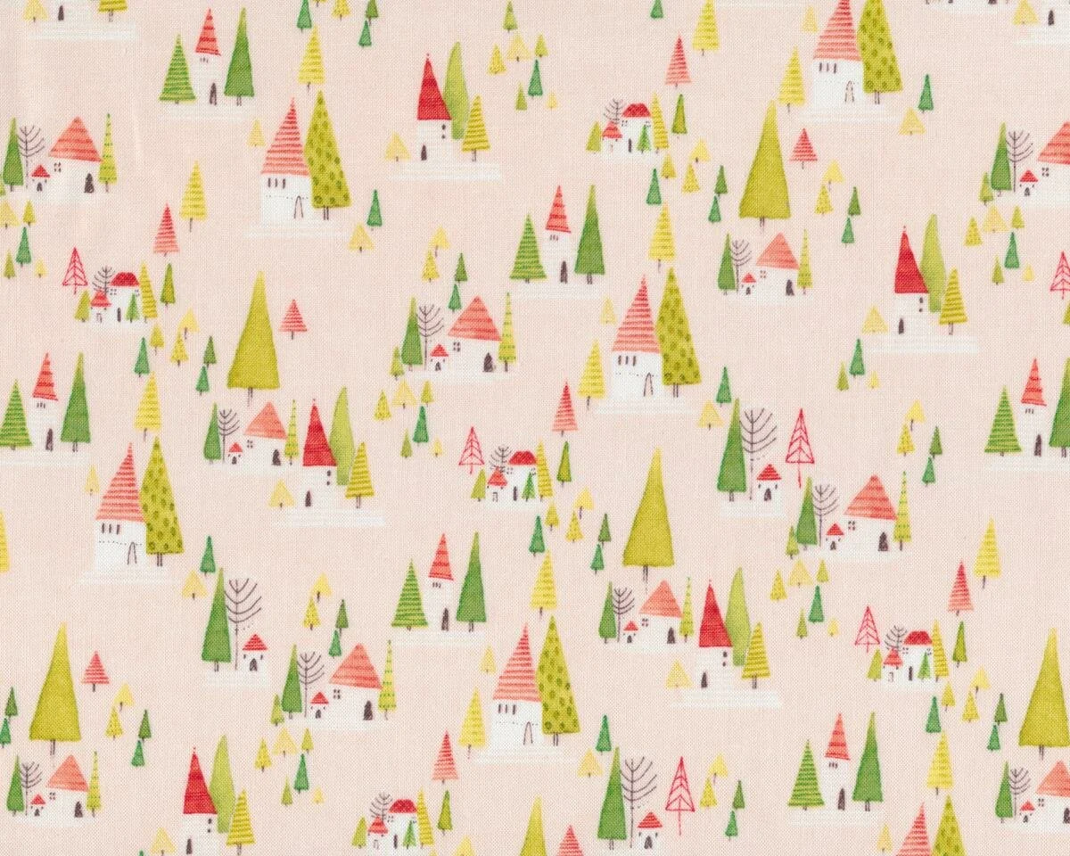 Patchworkstoff JOY & WONDER, Tannenbaum-Häuschen, hautfarben, Cori Dantini