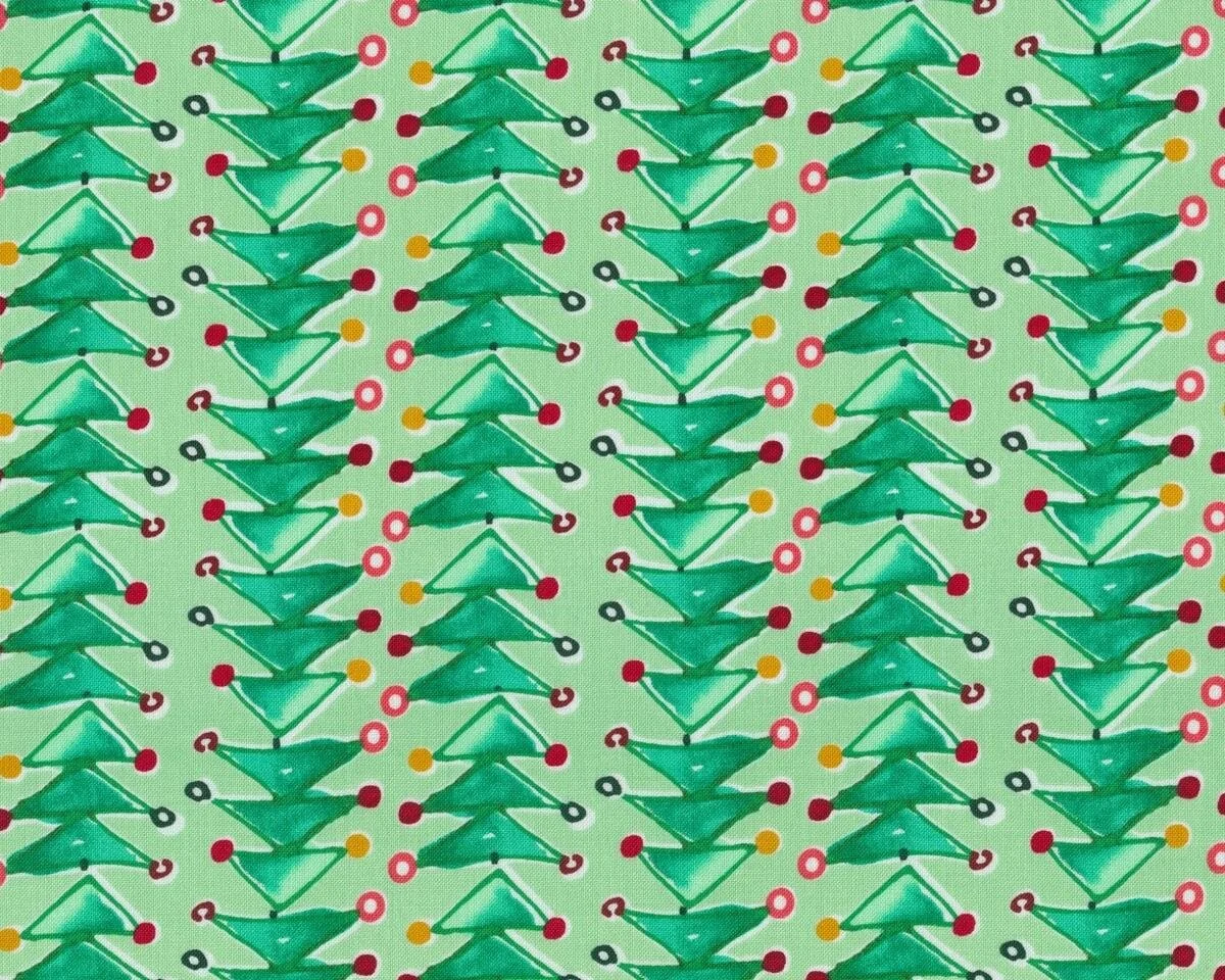 Patchworkstoff JOYFUL HOLIDAY, Tannenbäume, grün