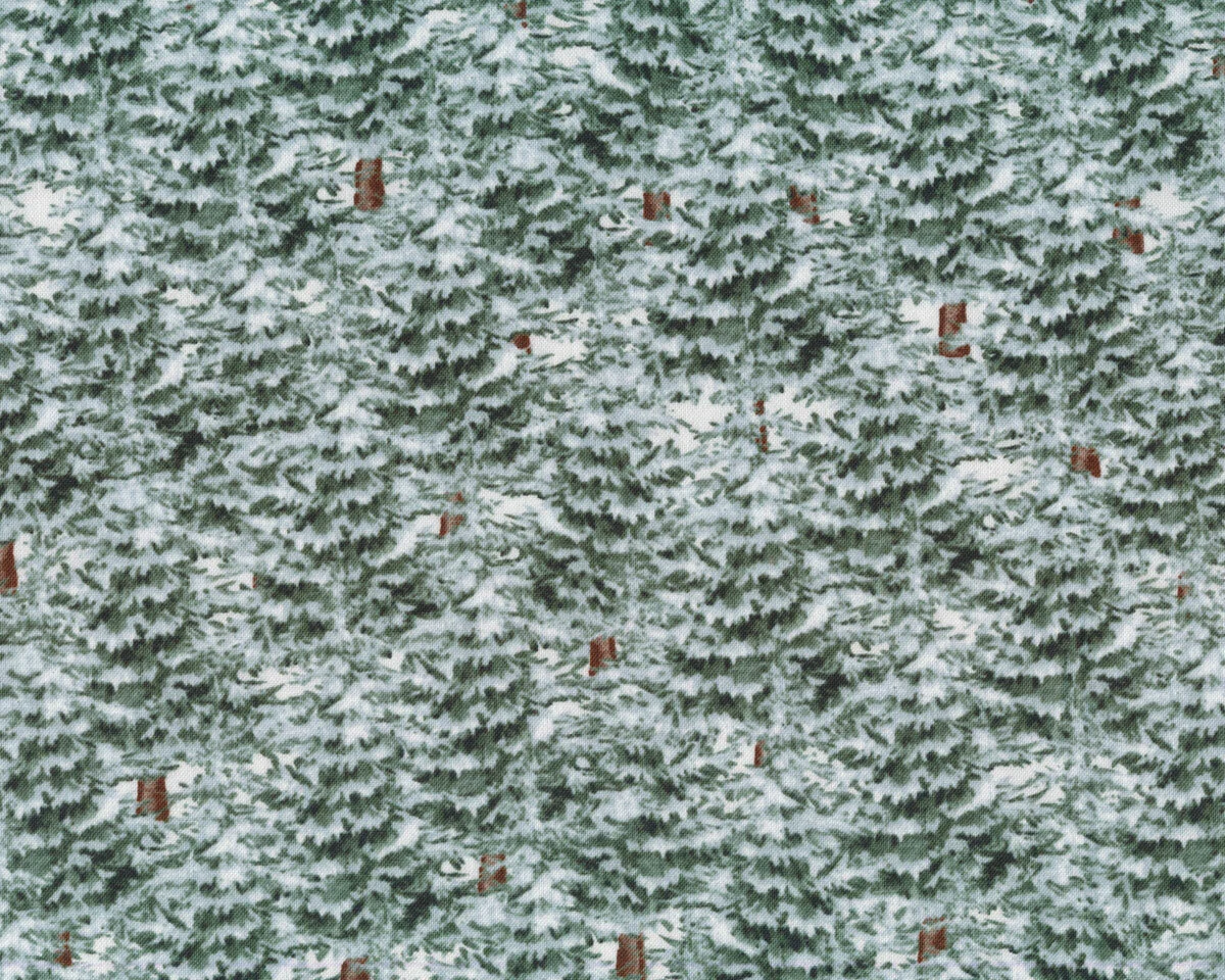Patchworkstoff JOYFUL TIDINGS, Tannenwald, grün