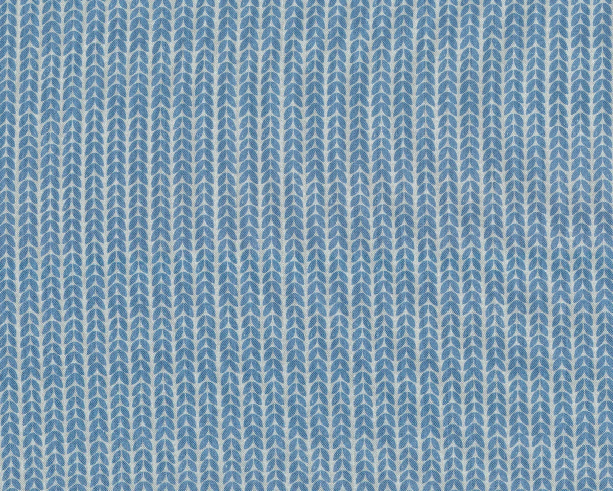 Patchworkstoff KNITTING HOOK, Strickmuster, stumpfes blau
