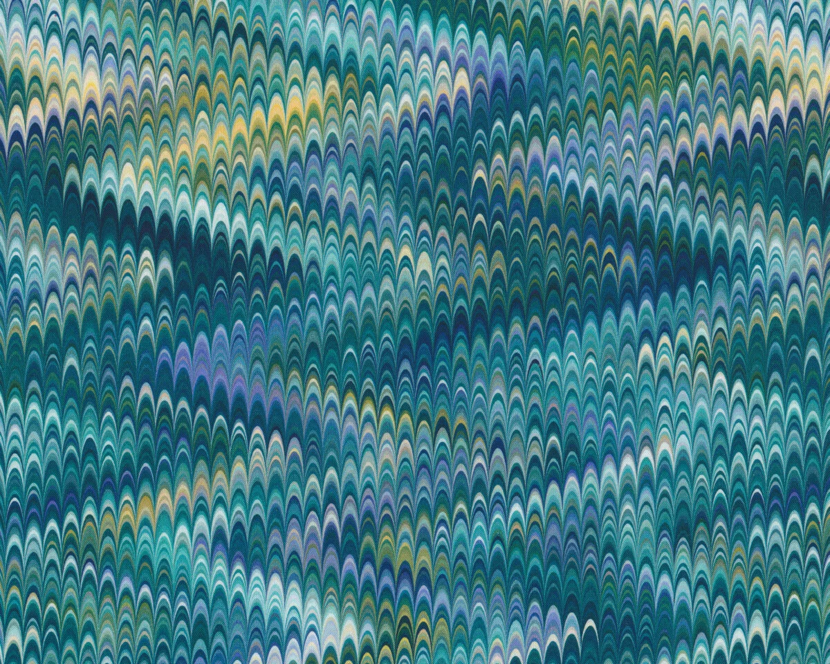 Patchworkstoff MARBLE ESSENCE, große Zacken, türkis, In the Beginning