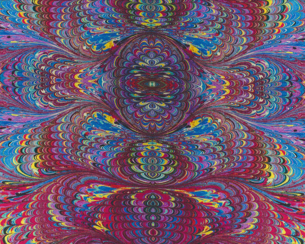 Patchworkstoff MARBLE ESSENCE, Kaleidoskop-Kugeln, fuchsiarot, In the Beginning