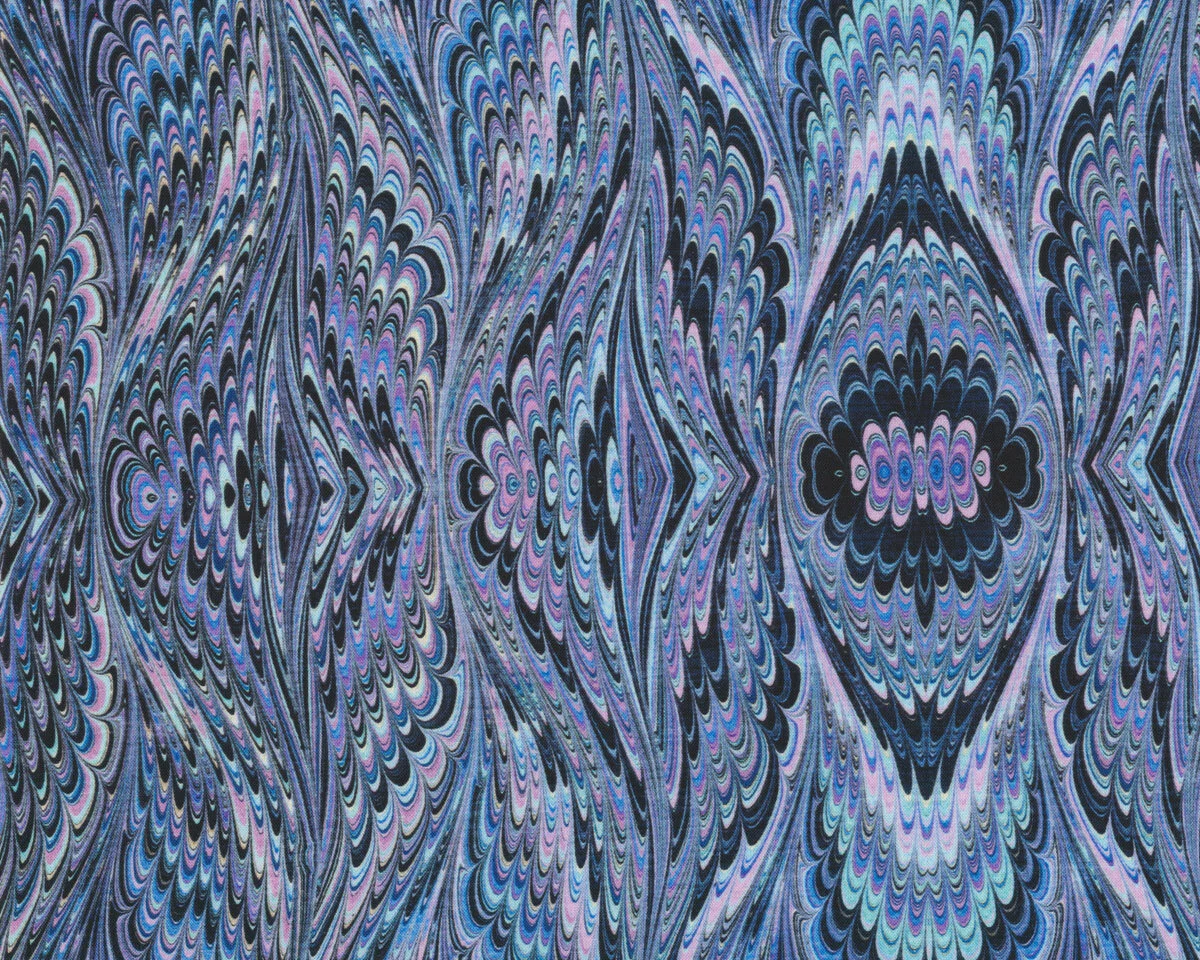 Patchworkstoff MARBLE ESSENCE, Kaleidoskop-Muster, lila, In the Beginning